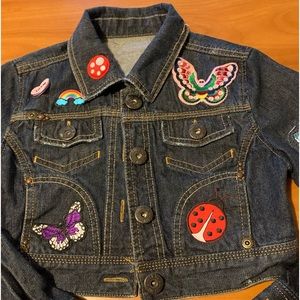 Jean jacket with butterfly patches size 8